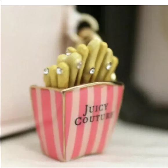Juicy Couture French Fries Food charm Pink stripe NEW - Picture 3 of 4